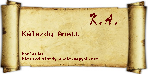 Kálazdy Anett névjegykártya